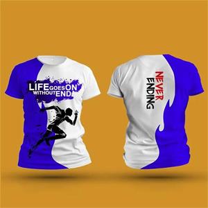 Xuhaijian02 Hardlopen Sport 3D-printen Zomer Unisex Korte Mouw T-shirt Fitness Sport Buiten Snel drogend Losse en comfortabele kleding S