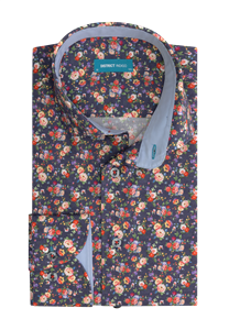 District Indigo Overhemd Print Navy  