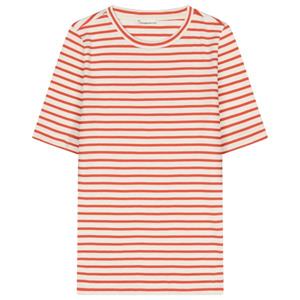 KnowledgeCotton Apparel  Women's Striped Rib T-Shirt - T-shirt, roze