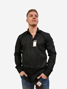 Napoli Uomo overhemd heren zwart print italianstyle