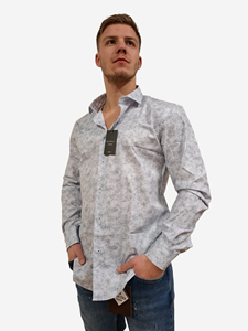 Napoli Uomo overhemd heren wit print italianstyle