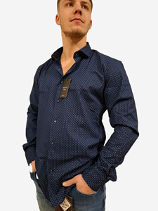 Napoli Uomo overhemd heren blauw print italianstyle