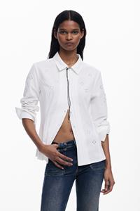 Desigual Getailleerd overhemd met borduursels - WHITE