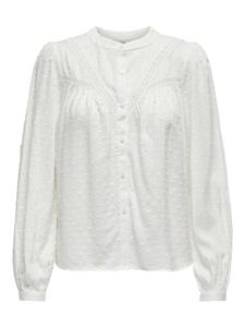Jacqueline de Yong Jdyjade life ls dobby lace shirt w off-white