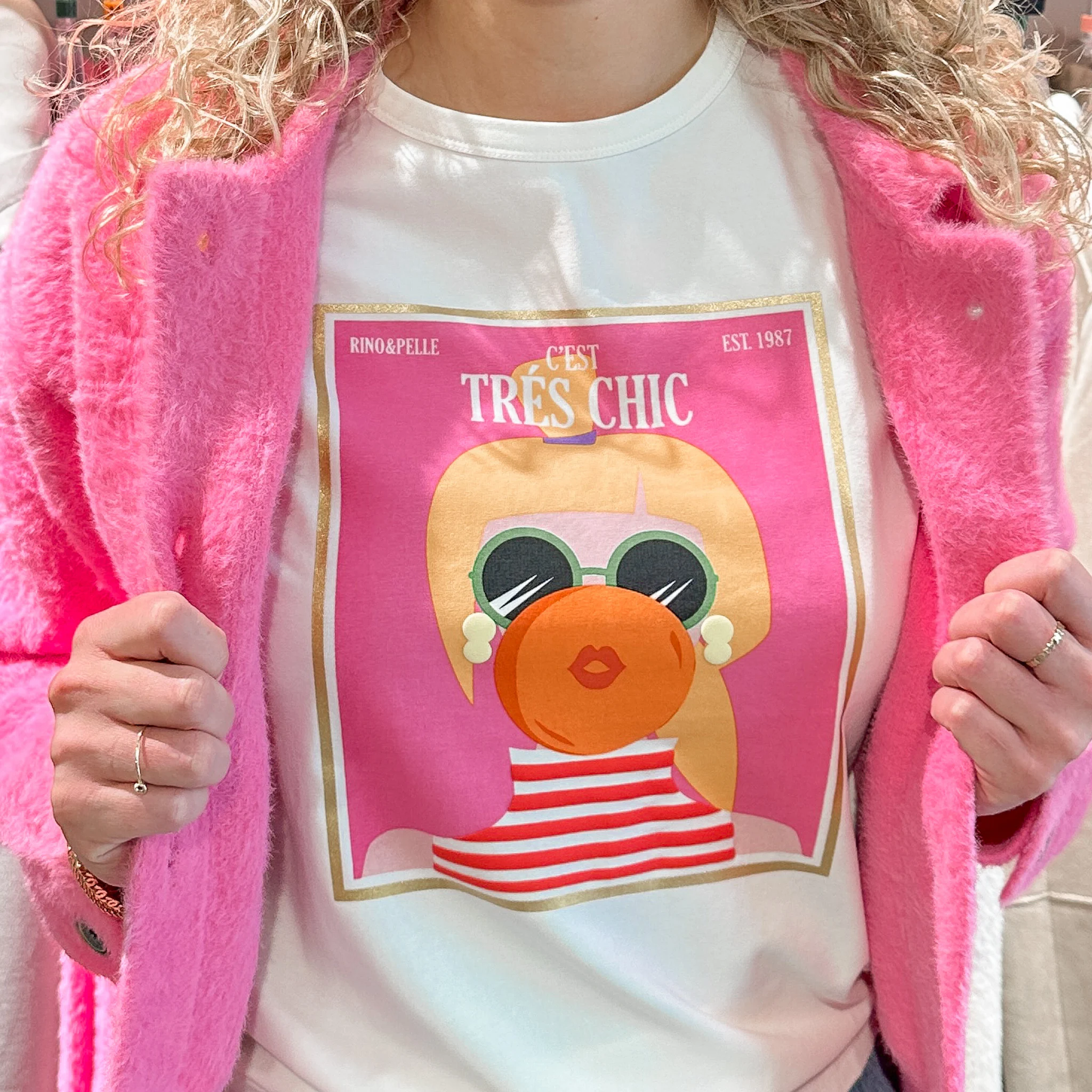 Rino & Pelle Nanouk.7002521 rino en pelle t-shirt h print snow white tres chic