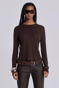 Jaded London Brown Mist Long Sleeve Top
