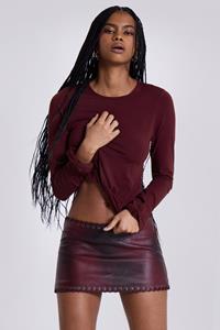Jaded London Burgundy Mist Long Sleeve Top