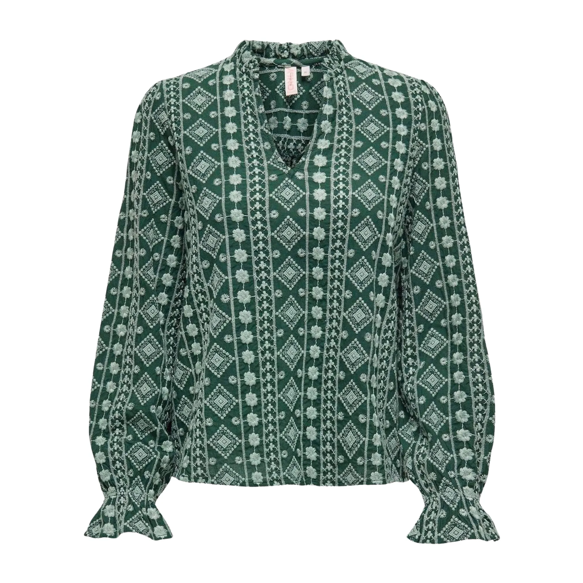 Only Onlpippi life ls emb. v-neck top wv dessin