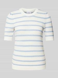 Vila vidalo o-neck s/s stripe knit-noos 14106601 kentucky blue