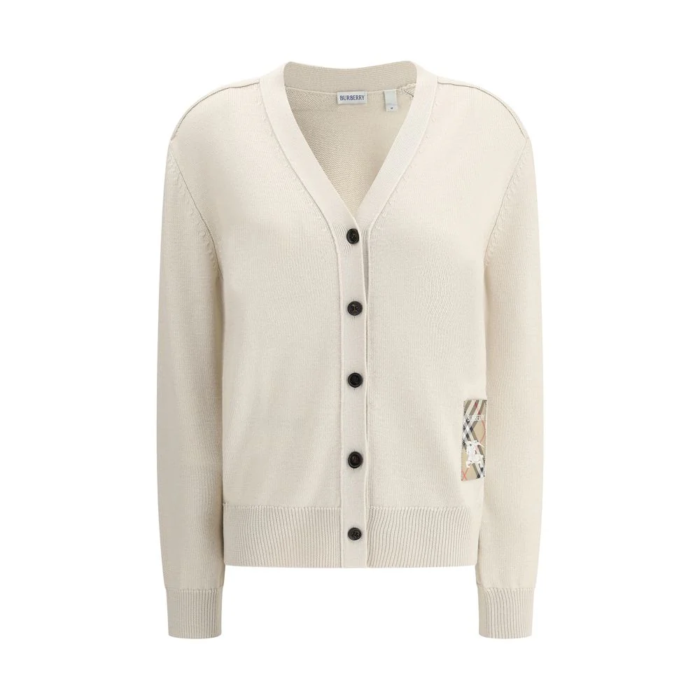Burberry Cardigan met v-hals en iconisch checkpatroon