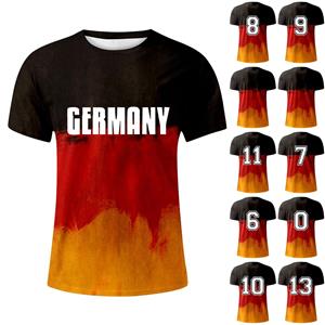 Long nose Heren Duitsland Bedrukt T-shirt Heren Losse Casual Korte Mouw Top L zwart