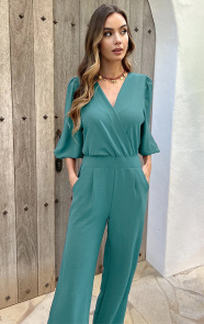 Jurkjes Dubai Jumpsuit V-Hals Elsa Mint