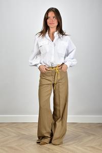 Aspesi broek met geel koord bruin