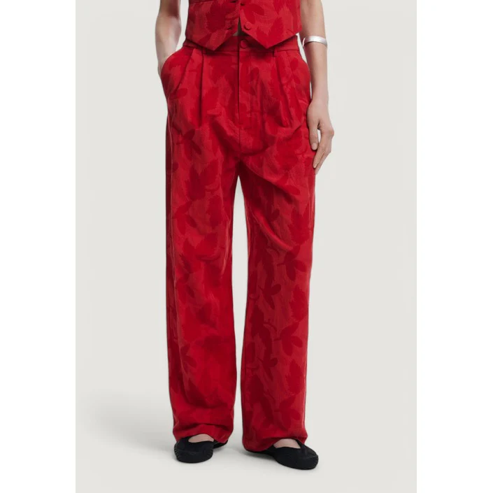 Desigual Bedrukte plooibroek - RED