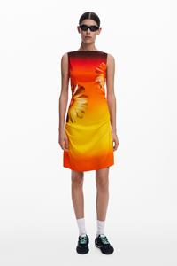 Desigual Asymmetrische jurk met kleurverloop - ORANGE