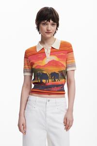 Desigual T-shirt met olifantenprint - YELLOW