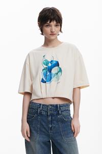 Desigual Fruitige pofmouw T-shirt - WHITE