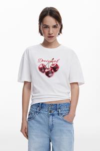Desigual T-shirt met kersenlogo - WHITE
