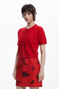 Desigual Kort mouw trui met knopen - RED