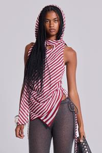 Jaded London Kandi Hooded Backless Chiffon Top