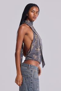 Jaded London Enya Camo Backless Top