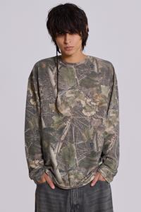 Jaded Man Woodland Camo Waffle Long Sleeve Top