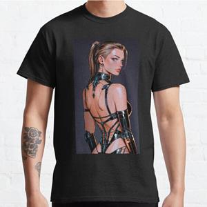 FT tss1 Plus Size S-3XL Cyborg Girl Bedrukt T-shirt Heren Tops Mode Kleding T-shirts S zwart