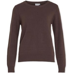Vila Trui  Noos Ril O-Neck L/S - Coffee Bean