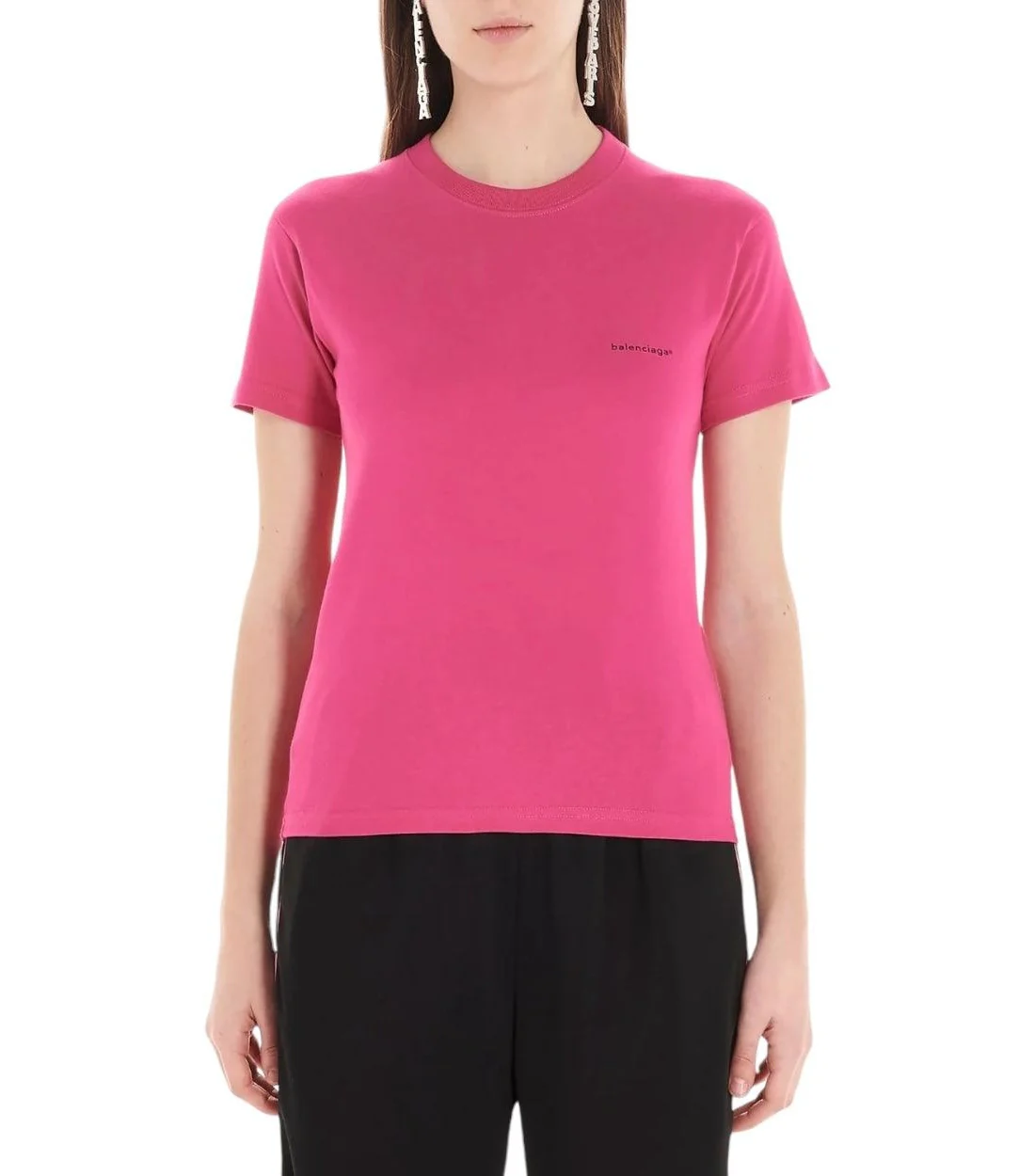 Balenciaga Overhemd  Logo Tee Korte Mouw Roze