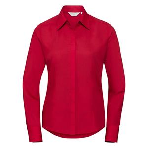 Russell Athletic Dames polycotton slim shirt met lange mouwen