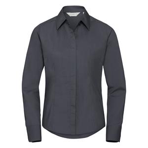 Russell Athletic Dames polycotton slim shirt met lange mouwen
