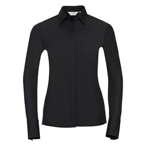 Russell Athletic Dames ultimate stretch slim shirt met lange mouwen