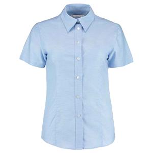 Kustom Kit Dames oxford getailleerde overhemd met korte mouwen