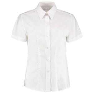 Kustom Kit Dames oxford getailleerde overhemd met korte mouwen