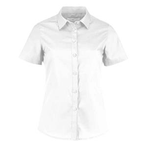 Kustom Kit Dames poplin getailleerd overhemd met korte mouwen