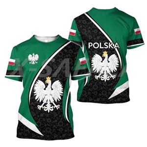 ETST WENDY POLSKA Polen Nationaal Embleem Bedrukt T-shirt Heren Korte Mouw O-hals Losse Plus Size Mode 2023 Heren T-shirt S