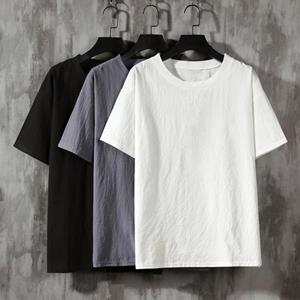 Milost Heren T-shirts met O-hals, lichtgewicht, grote maten, effen kleur, casual top, streetwear 5XL wit