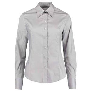 Kustom Kit Dames zakelijk oxford getailleerde overhemd met lange mouwen