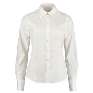 Kustom Kit Dames zakelijk oxford getailleerde overhemd met lange mouwen