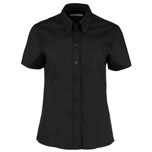 Kustom Kit Dames zakelijk oxford getailleerde overhemd met korte mouwen
