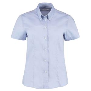Kustom Kit Dames zakelijk oxford getailleerde overhemd met korte mouwen
