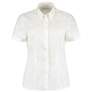 Kustom Kit Dames zakelijk oxford getailleerde overhemd met korte mouwen