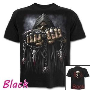 Subilier Herenmode Schedel Gedrukt 3D T-shirt Korte Mouw O-hals Grappige Gothic Death God Tops S koele zwarte kleur