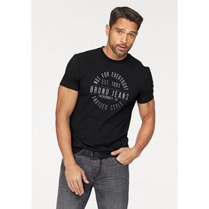 Bruno Banani T-shirt Korte mouwen, smal gesneden, bedrukt, van katoenmix