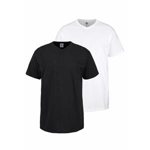 Fruit of the Loom T-shirt met v-hals (set, 2-delig)