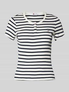 TOMMY JEANS T-shirt TJW SLIM BUTTON RIB C-NECK SS
