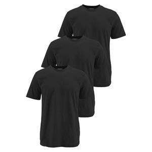 Man's World T-shirt Korte mouwen, effen, ronde hals, van katoen, in 3-pack (3-delig, Set van 3)
