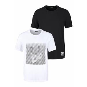 Bruno Banani T-shirt Korte mouw, smal gesneden, van single jersey (Set van 2)