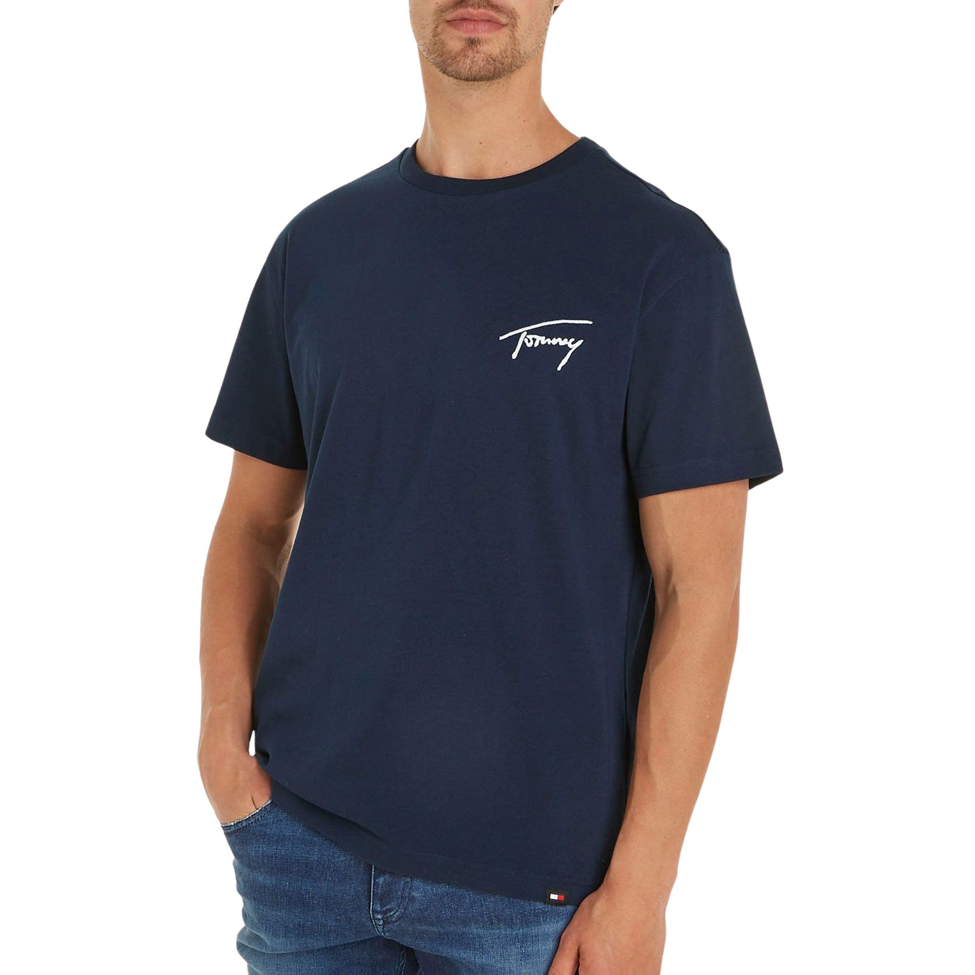 TOMMY JEANS T-shirt TJM REG SIGNATURE TEE EXT met geborduurd handtekening-logo