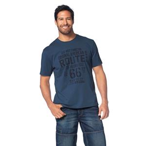 Man's World Shirt met ronde hals korte mouwen, casual pasvorm, bedrukt, ronde hals